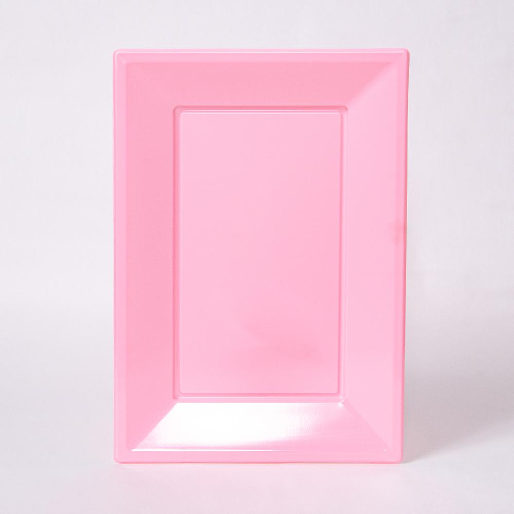 Click to view product details and reviews for Reusable Plastic Serving Trays Pale Pink X3.