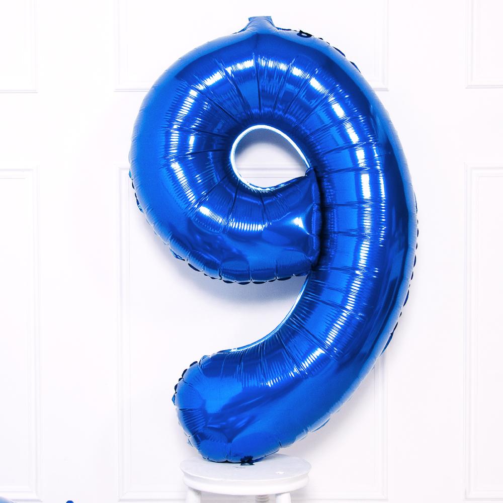 Supershape Blue 34 Helium Balloon Number 9