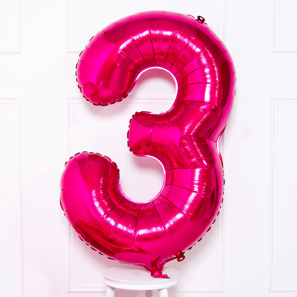 Click to view product details and reviews for Supershape Pink 34 Helium Balloon Number 3.