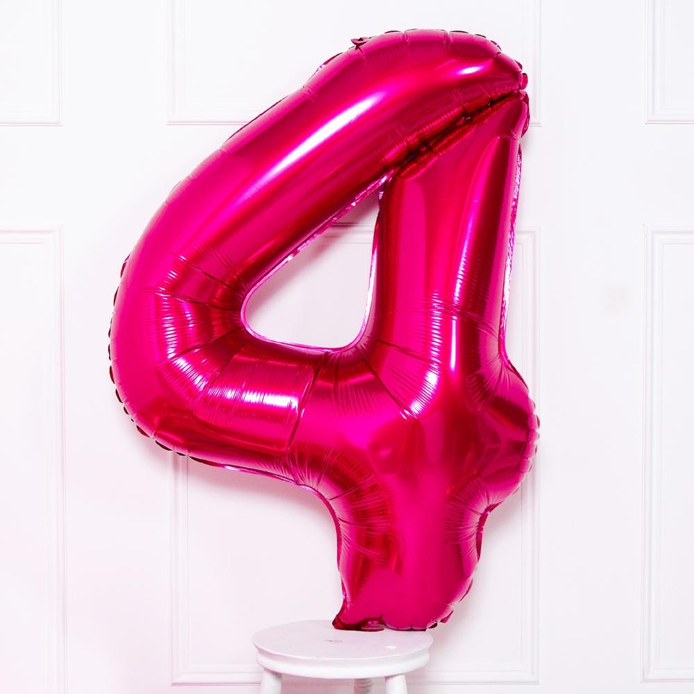Click to view product details and reviews for Supershape Pink 34 Helium Balloon Number 4.