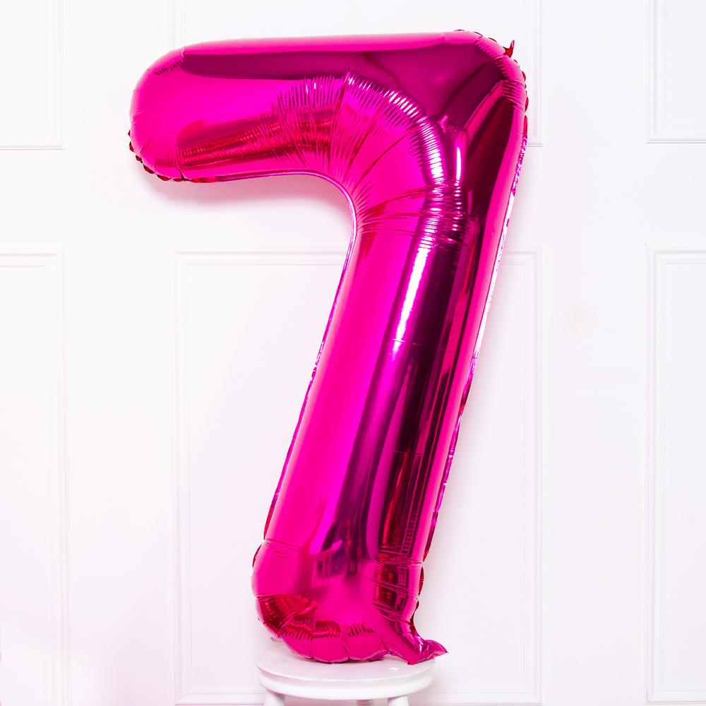 Click to view product details and reviews for Supershape Pink 34 Helium Balloon Number 7.