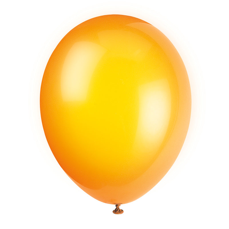 Latex Party Balloons Orange X10