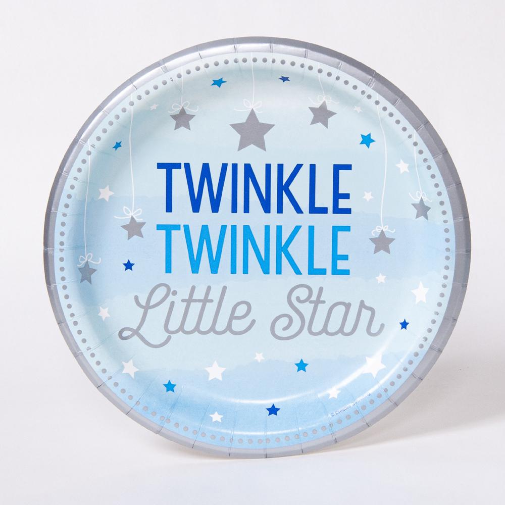 Click to view product details and reviews for One Little Star Blue Paper Party Plates 9in X8.