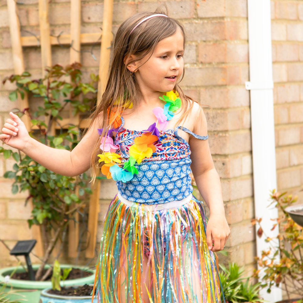 Child Hula Skirt And Lei Set