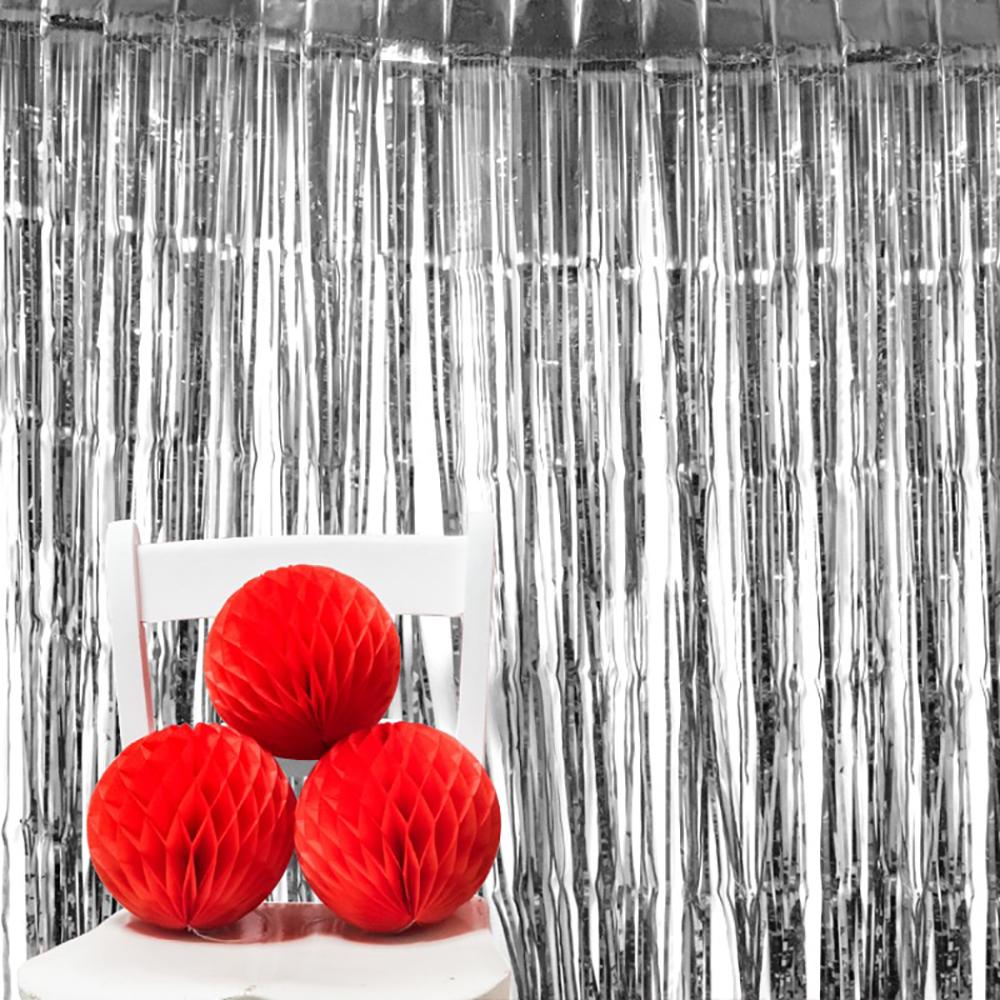 Click to view product details and reviews for Fringe Backdrop Metallic Silver.