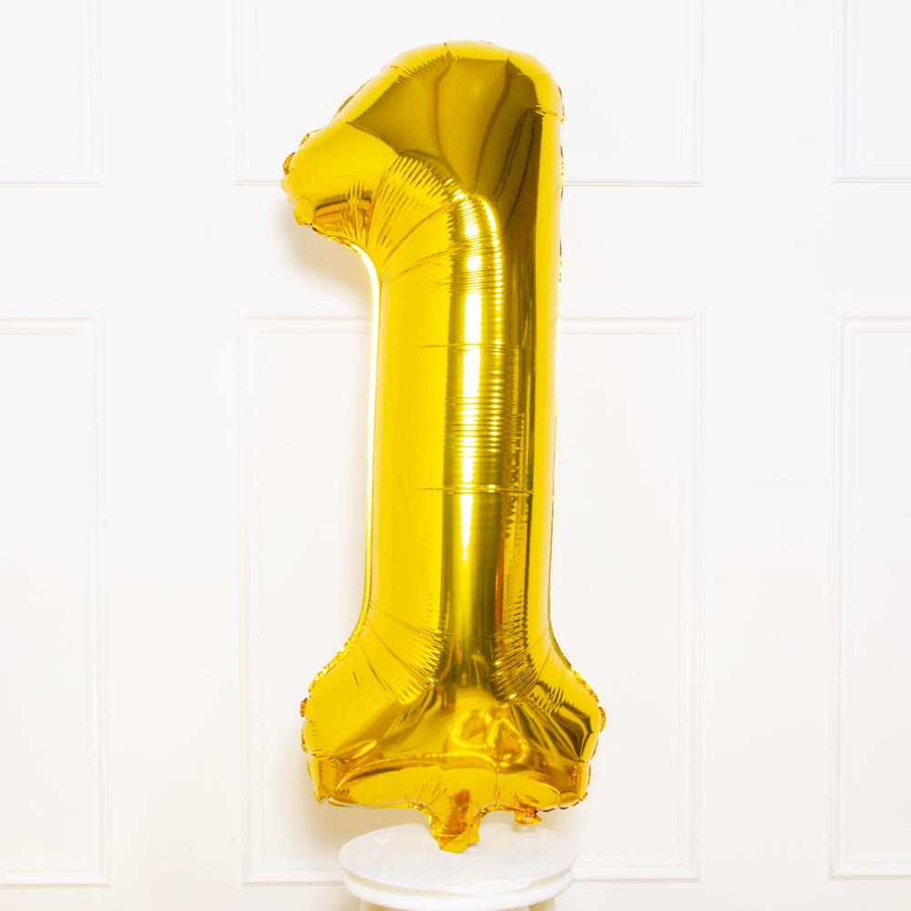 Click to view product details and reviews for Supershape Gold 34 Helium Balloon Number 1.