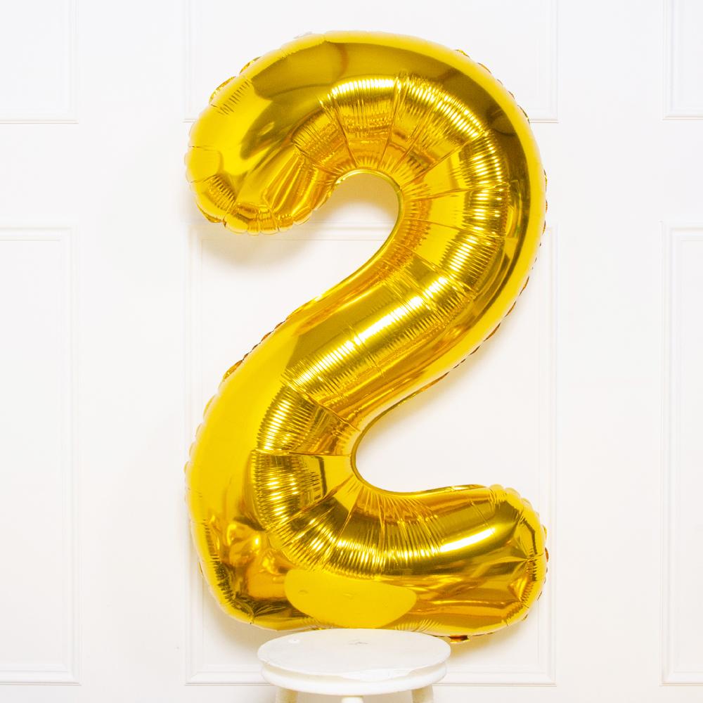 Click to view product details and reviews for Supershape Gold 34 Helium Balloon Number 2.