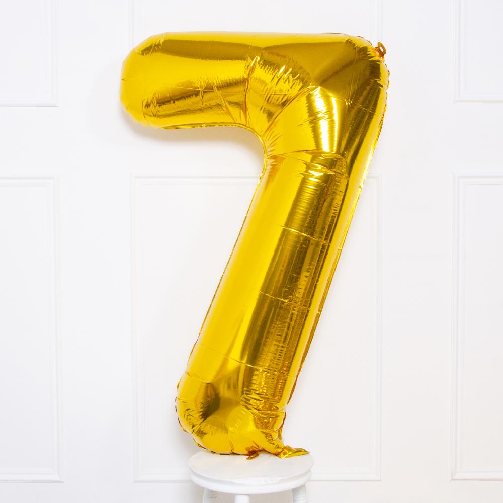Click to view product details and reviews for Supershape Gold 34 Helium Balloon Number 7.