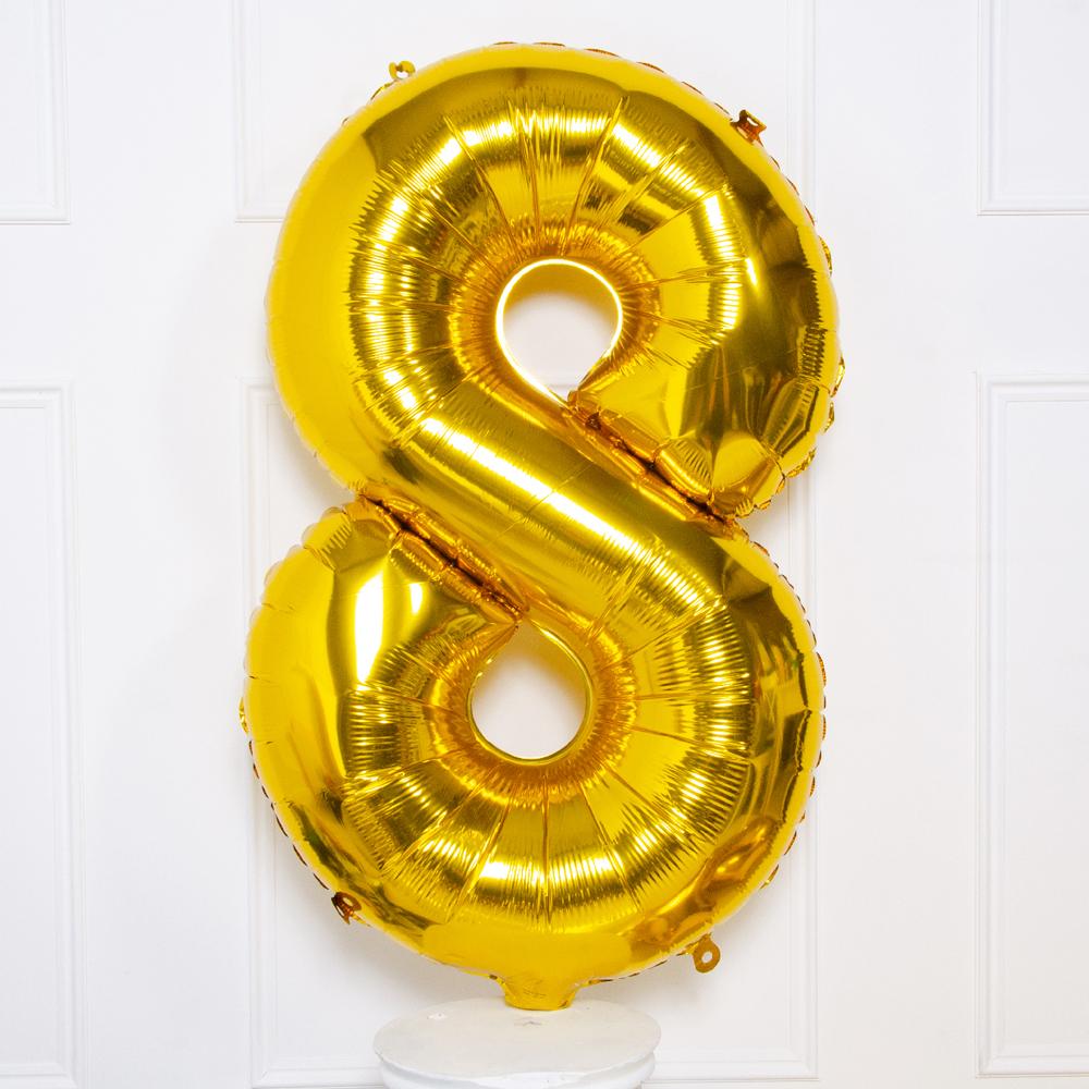 Click to view product details and reviews for Supershape Gold 34 Helium Balloon Number 8.