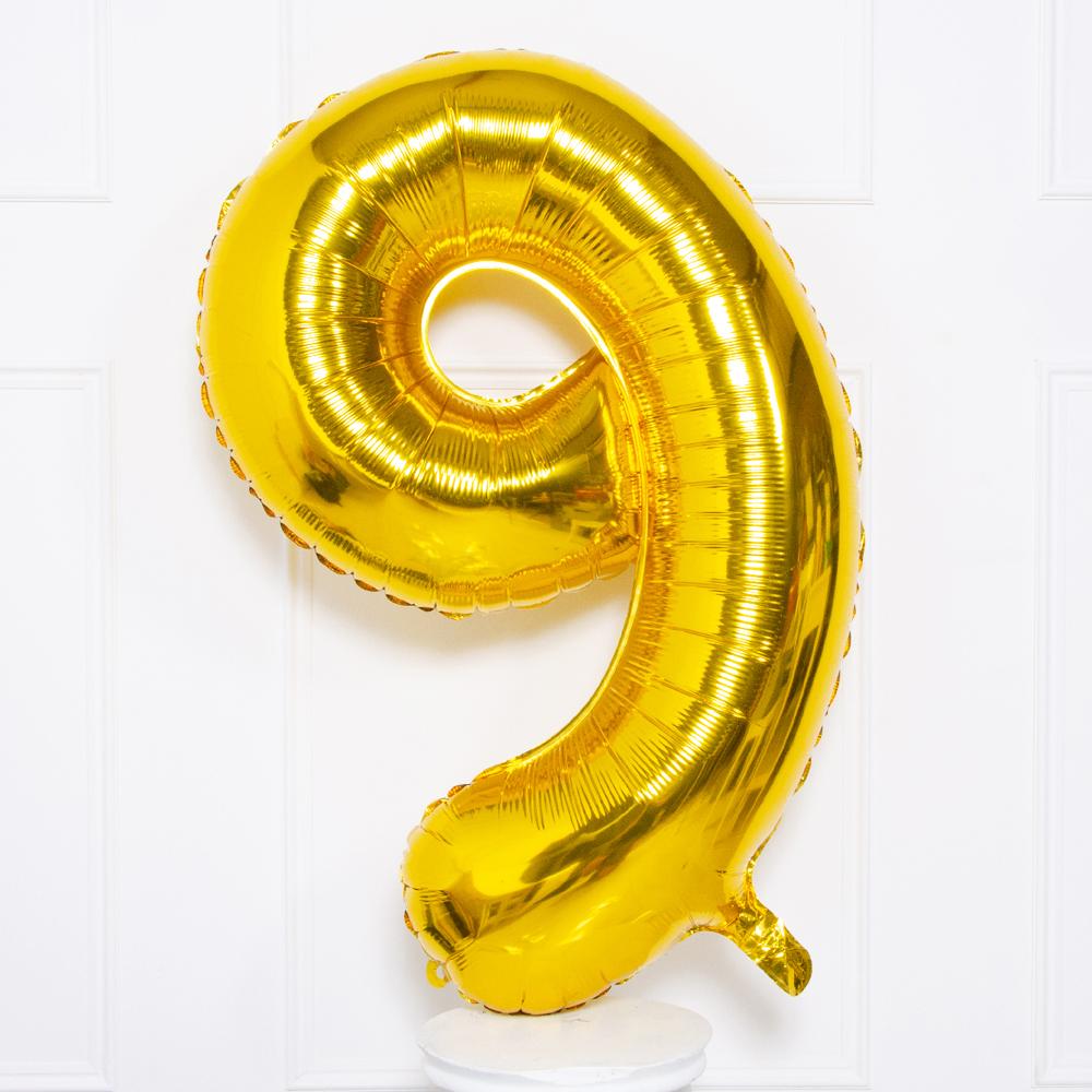 Click to view product details and reviews for Supershape Gold 34 Helium Balloon Number 9.