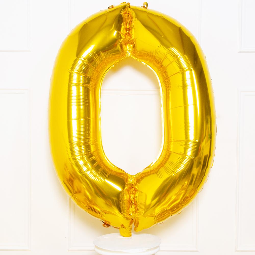 Supershape Gold 34 Helium Balloon Number 0