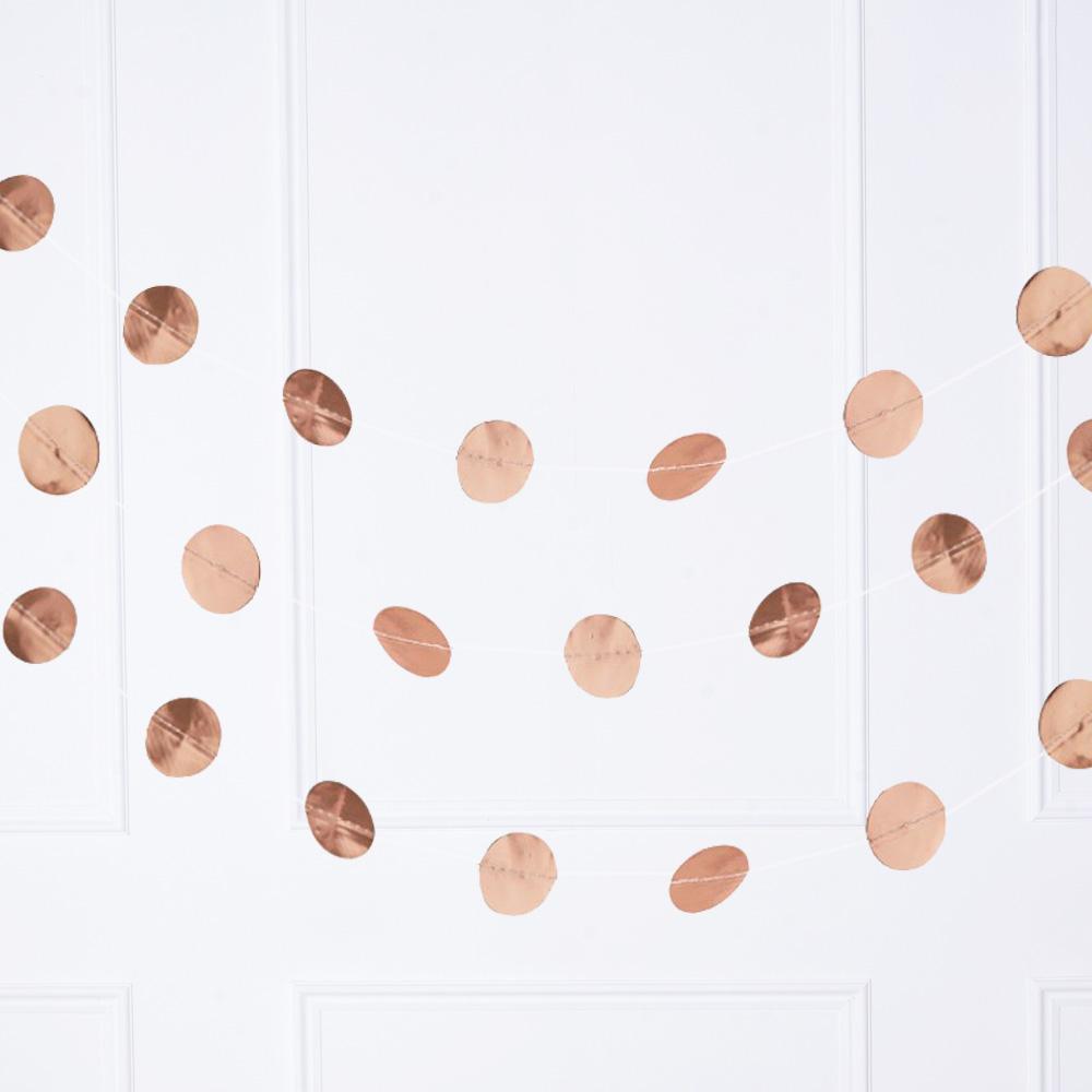 Click to view product details and reviews for Rose Gold Circle Party Garland.