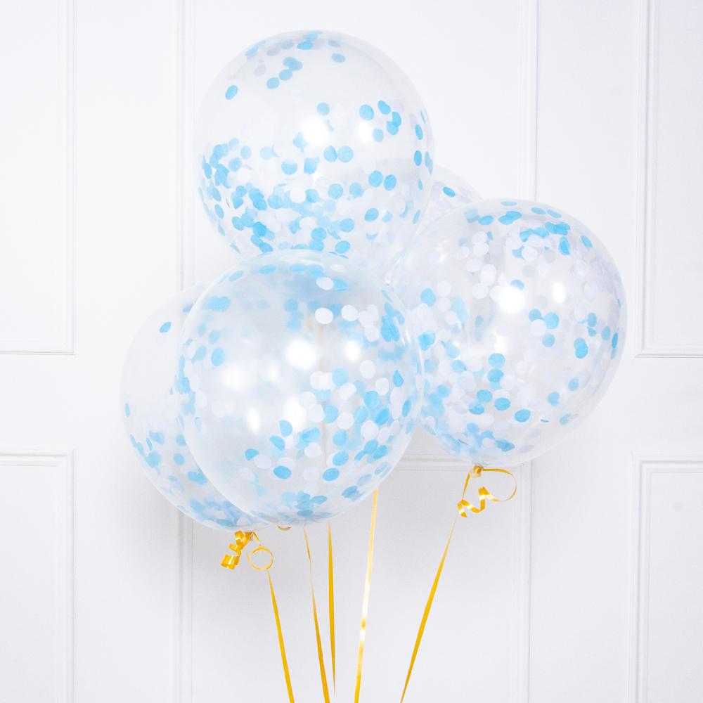 Pick And Mix Blue Confetti Party Balloons X5