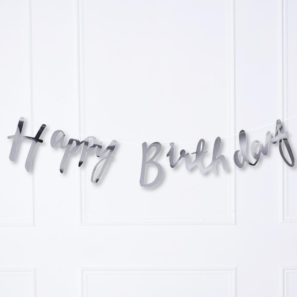 Click to view product details and reviews for Happy Birthday Party Bunting Silver.