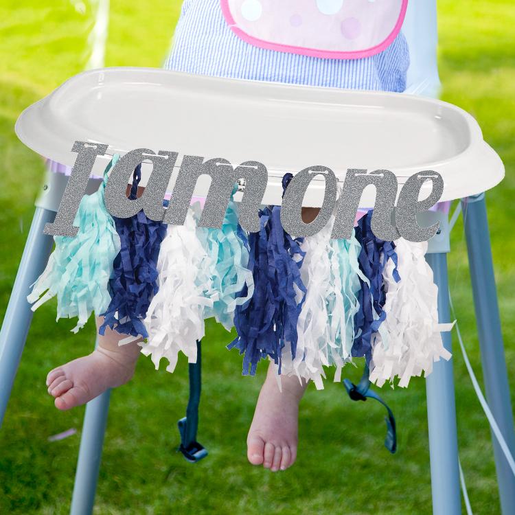 High Chair Tassel Garland Blue