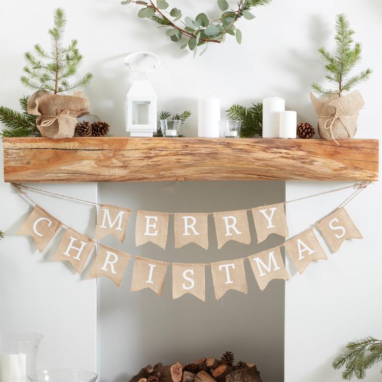 Click to view product details and reviews for Merry Christmas Hessian Bunting.