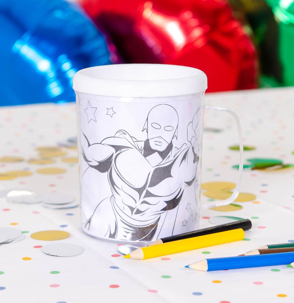 Click to view product details and reviews for Superhero Colouring Mug.