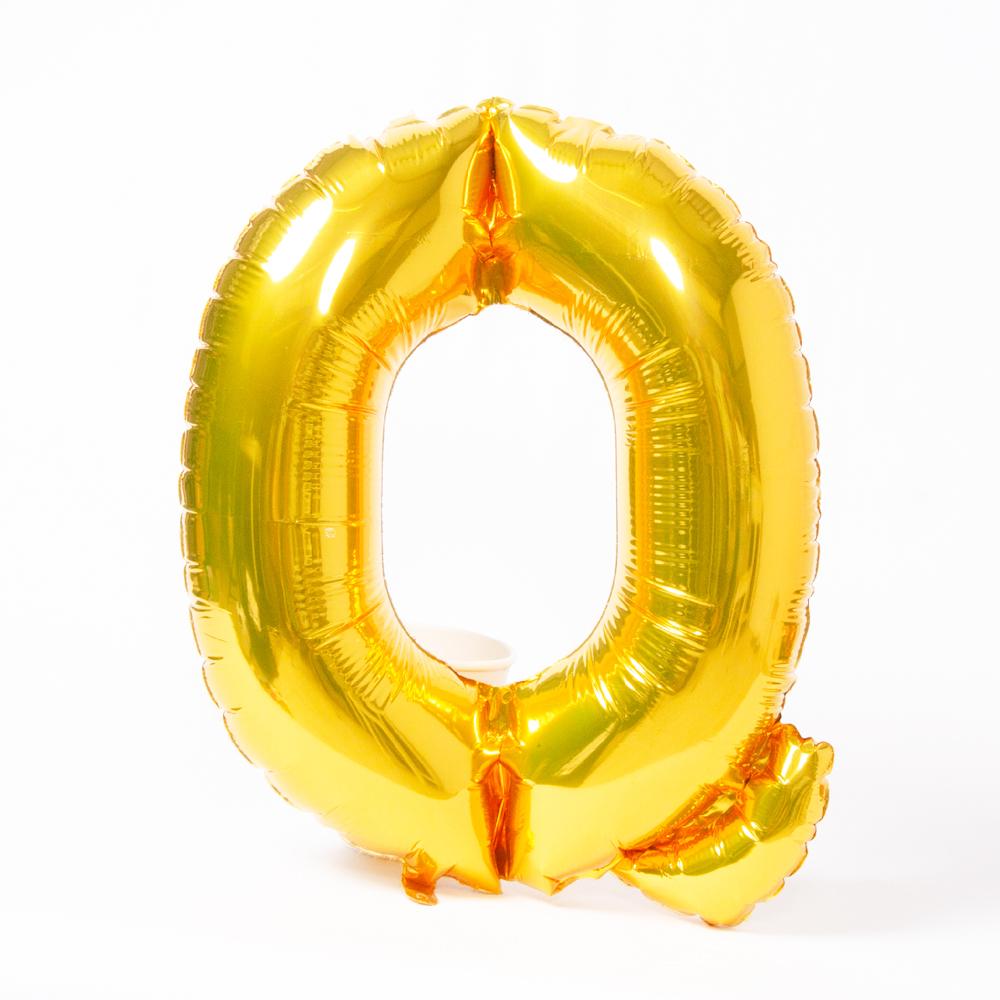 Air Fill Gold 16 Letter Party Balloon Q