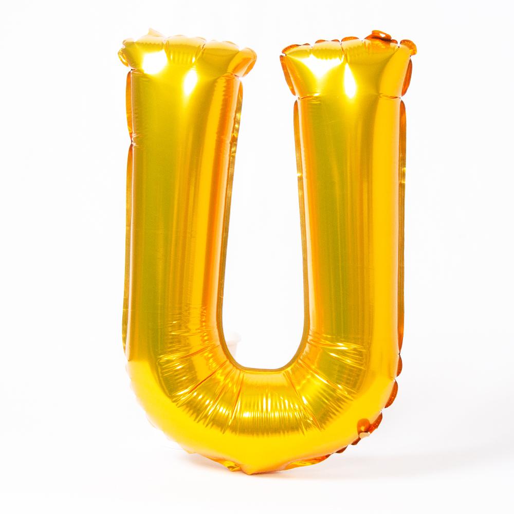 Air Fill Gold 16 Letter Party Balloon U