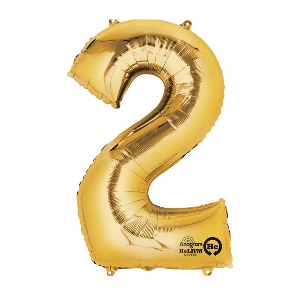 Air Fill Gold 16 Number Party Balloon 2