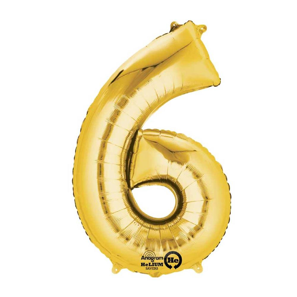 Air Fill Gold 16 Number Party Balloon 6