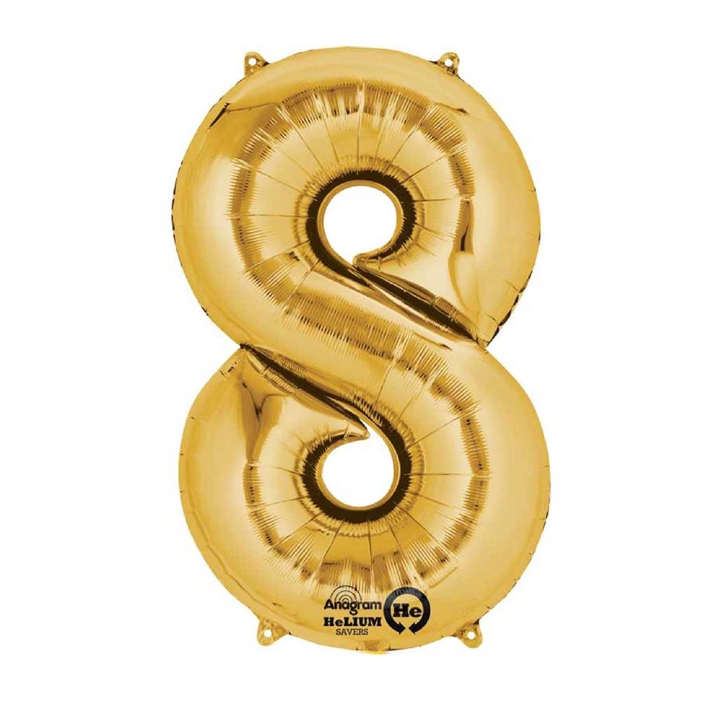 Air Fill Gold 16 Number Party Balloon 8