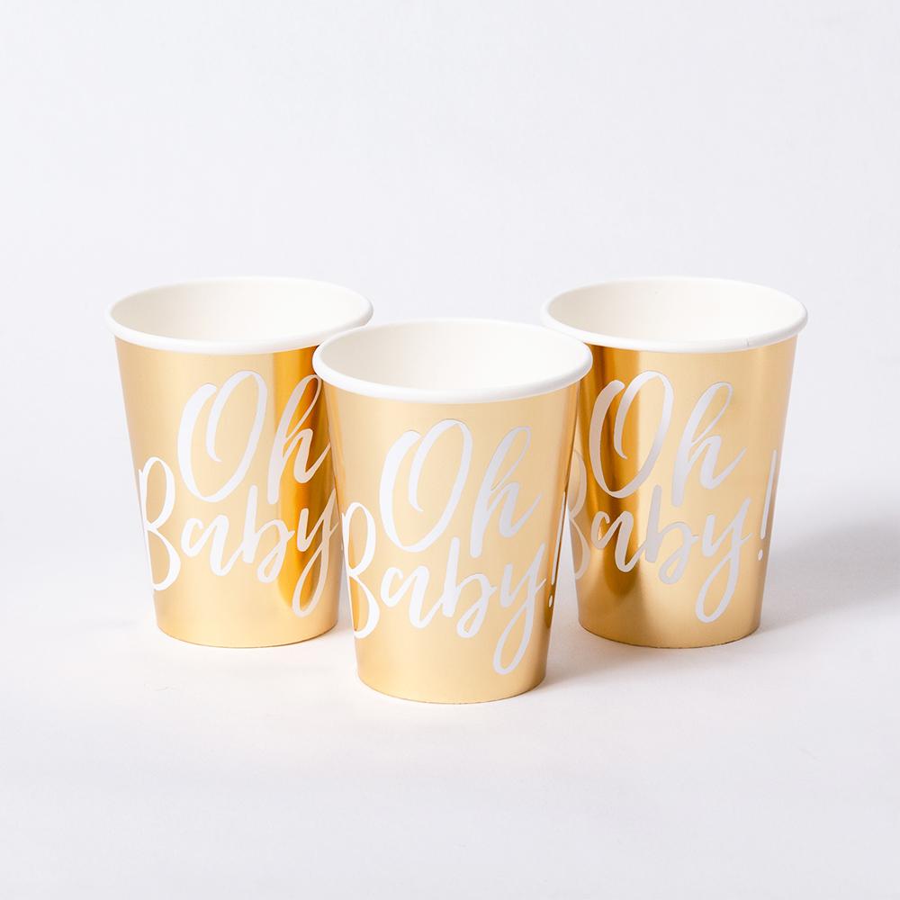 Oh Baby Gold Party Cups 8