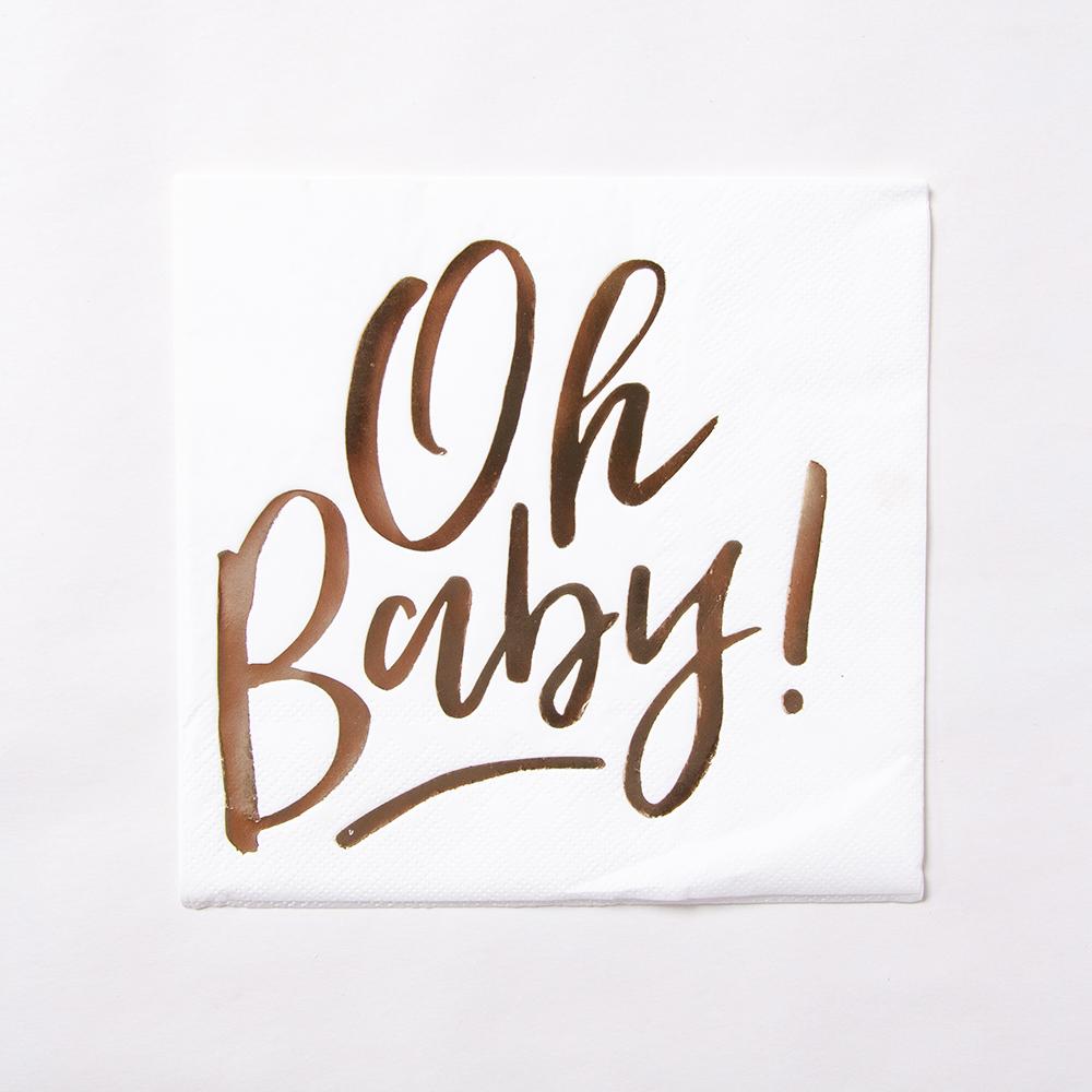 Click to view product details and reviews for Oh Baby Gold Party Napkins X16.