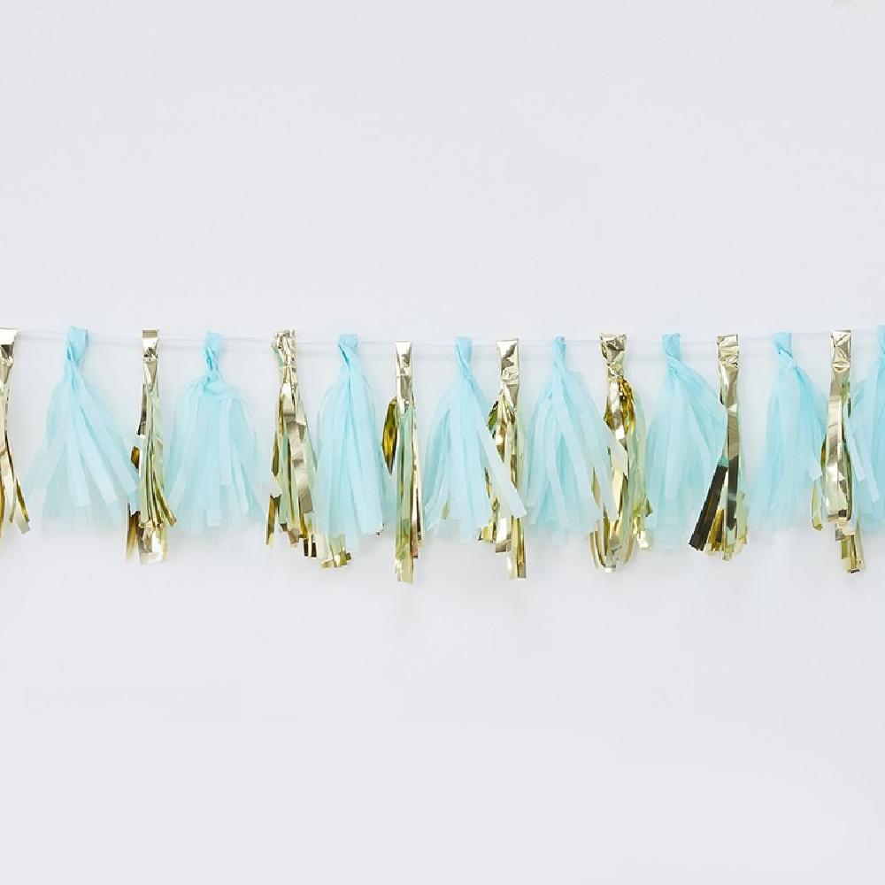 Blue And Gold Party Tassel Garland