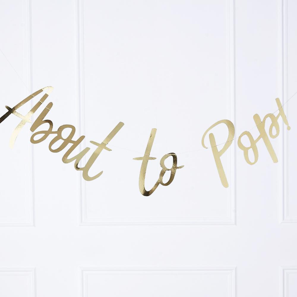 Click to view product details and reviews for Oh Baby Gold Party Banner About To Pop.