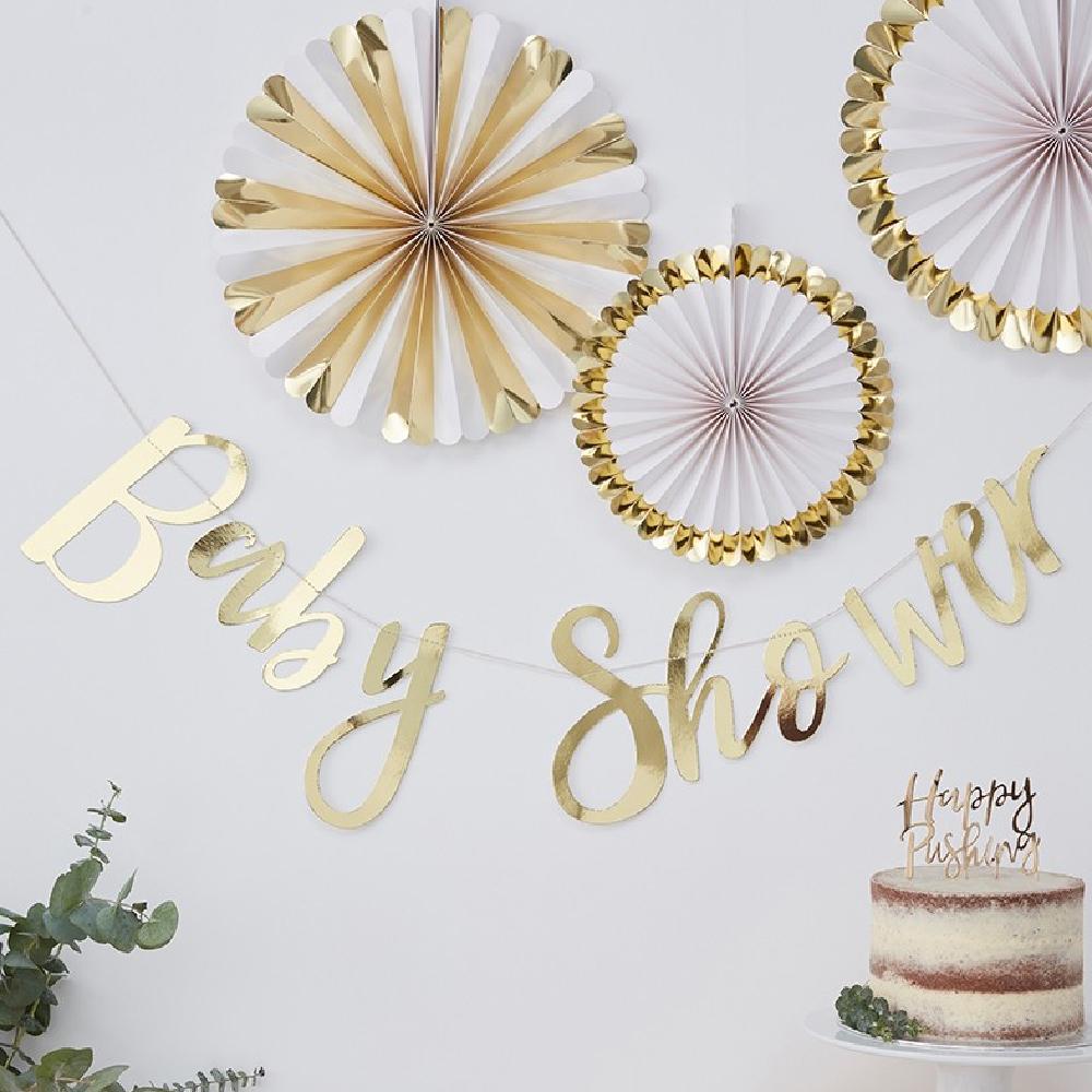 Click to view product details and reviews for Oh Baby Gold Party Banner Baby Shower.