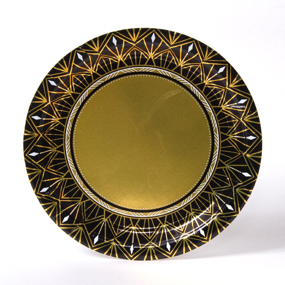 Hollywood Gold Paper Party Plates X8