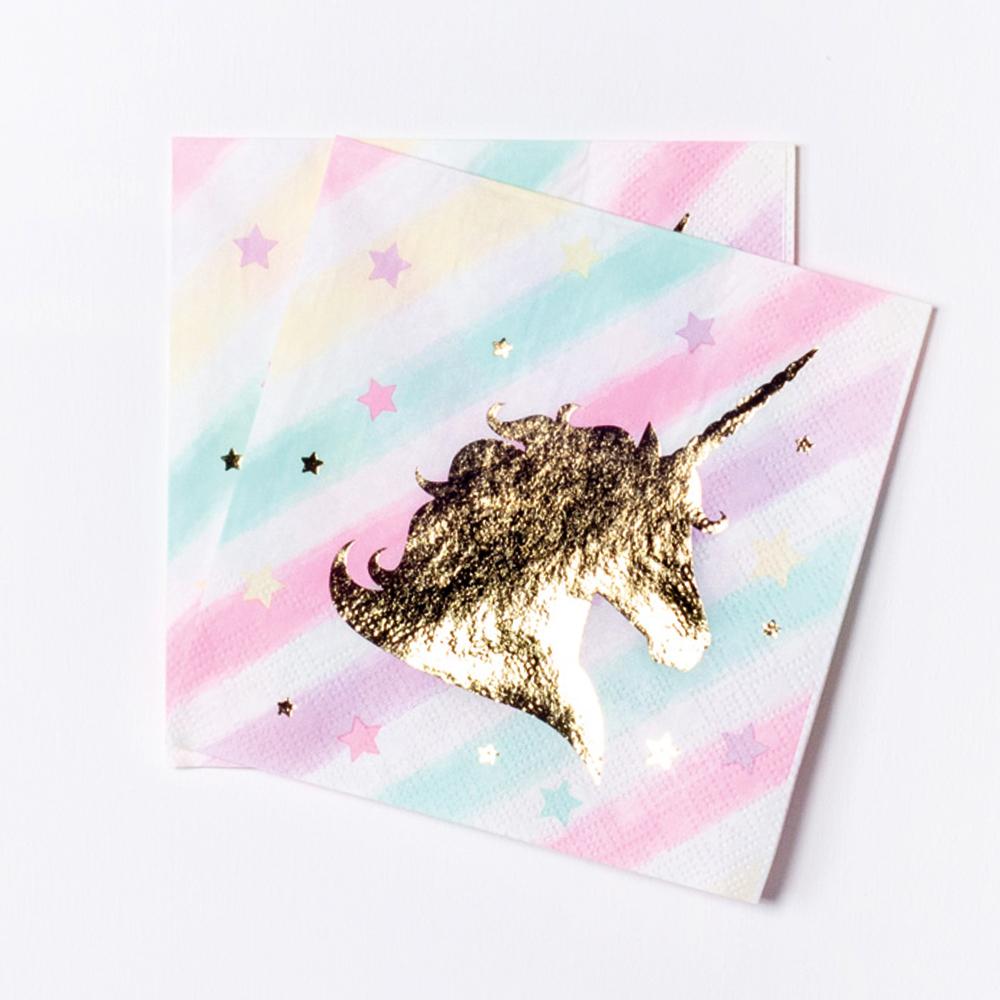 Click to view product details and reviews for Unicorn Sparkle Paper Beverage Napkins X12.