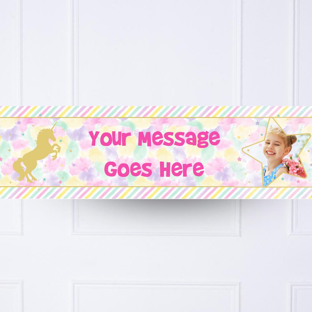 Click to view product details and reviews for Unicorn Sparkle Personalised Party Banner.