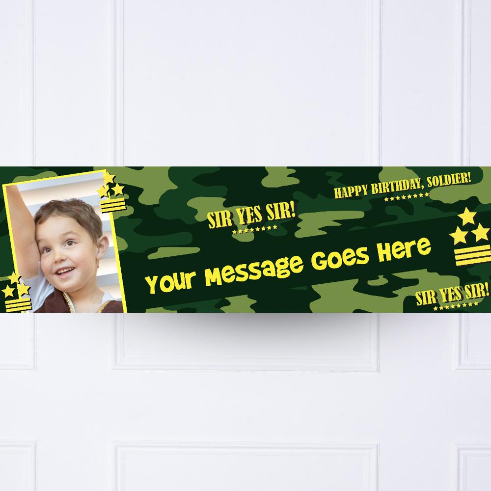 Click to view product details and reviews for Camouflage Army Party Personalised Party Banner.