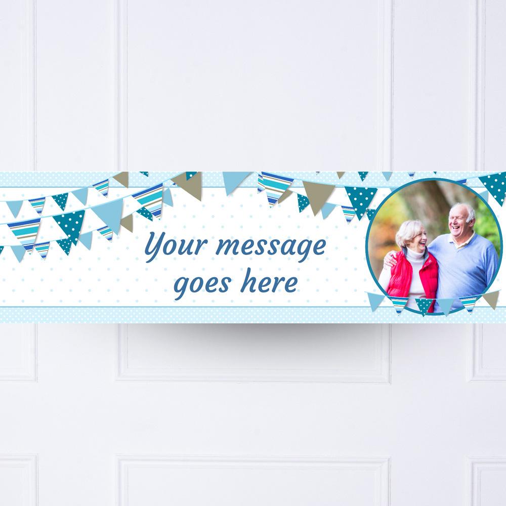 Click to view product details and reviews for Blue Bunting Personalised Party Banner.