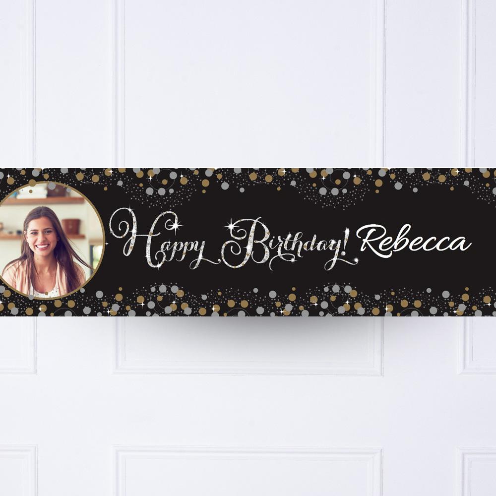 Click to view product details and reviews for Gold Celebration Personalised Party Banner.