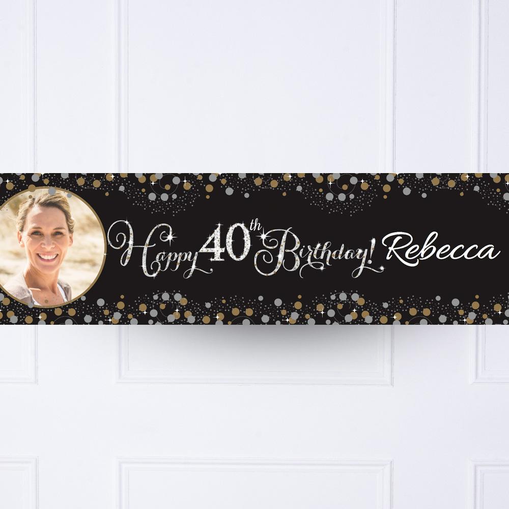 Click to view product details and reviews for Gold Celebration 40th Personalised Party Banner.