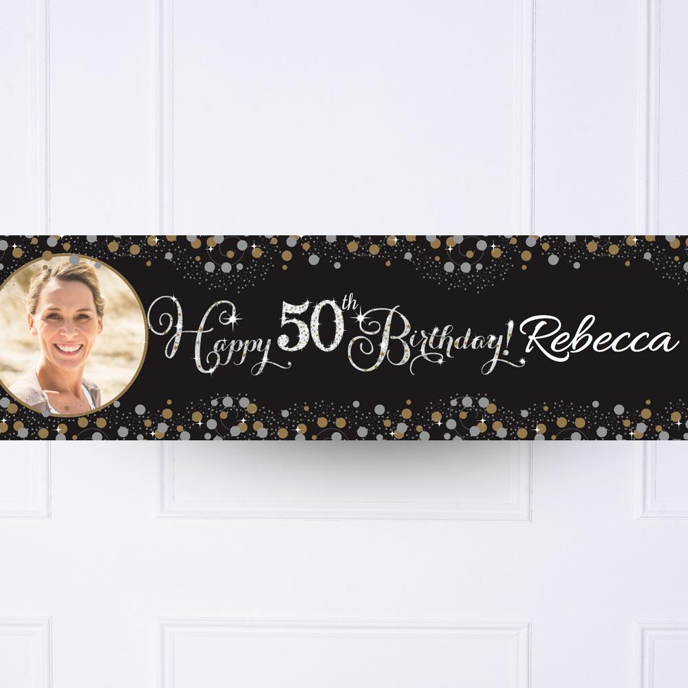 Click to view product details and reviews for Gold Celebration 50th Personalised Party Banner.