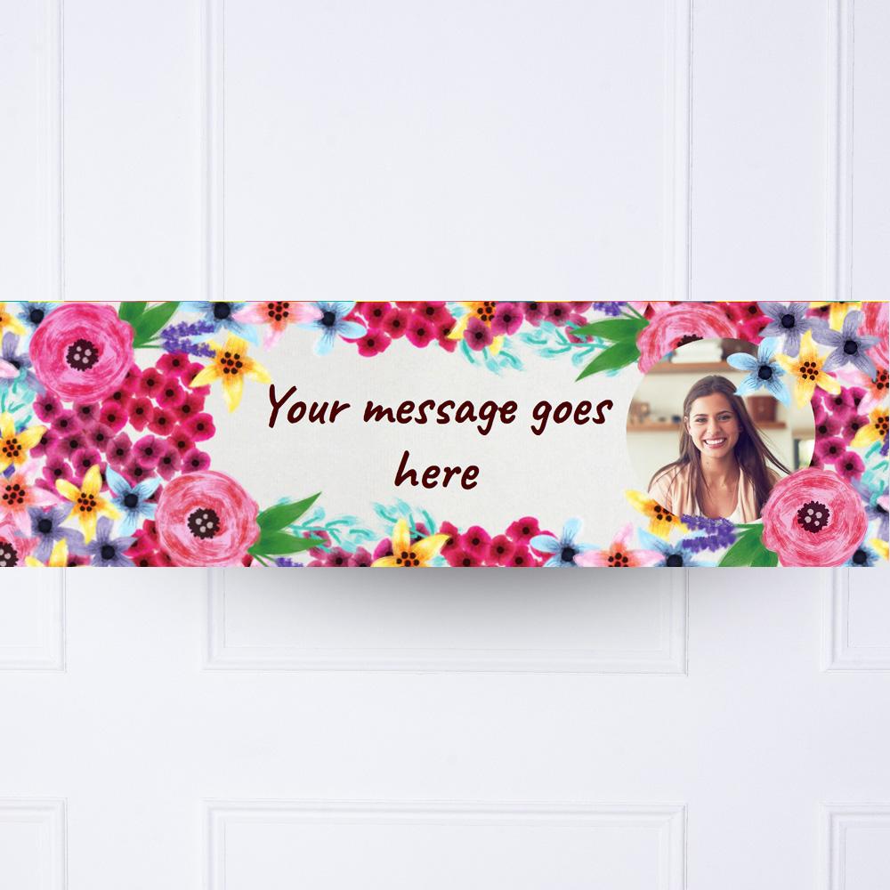 Click to view product details and reviews for Watercolour Flowers Personalised Party Banner.