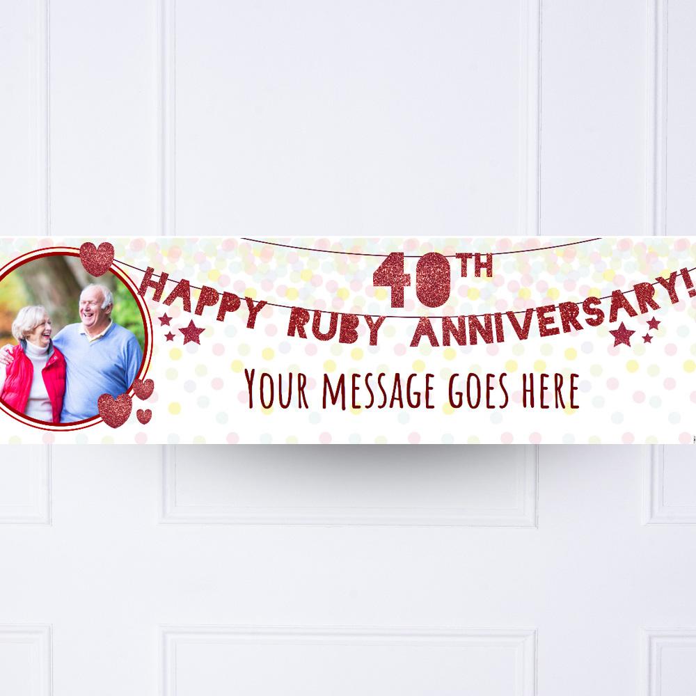 Click to view product details and reviews for 40th Ruby Anniversary Personalised Party Banner.