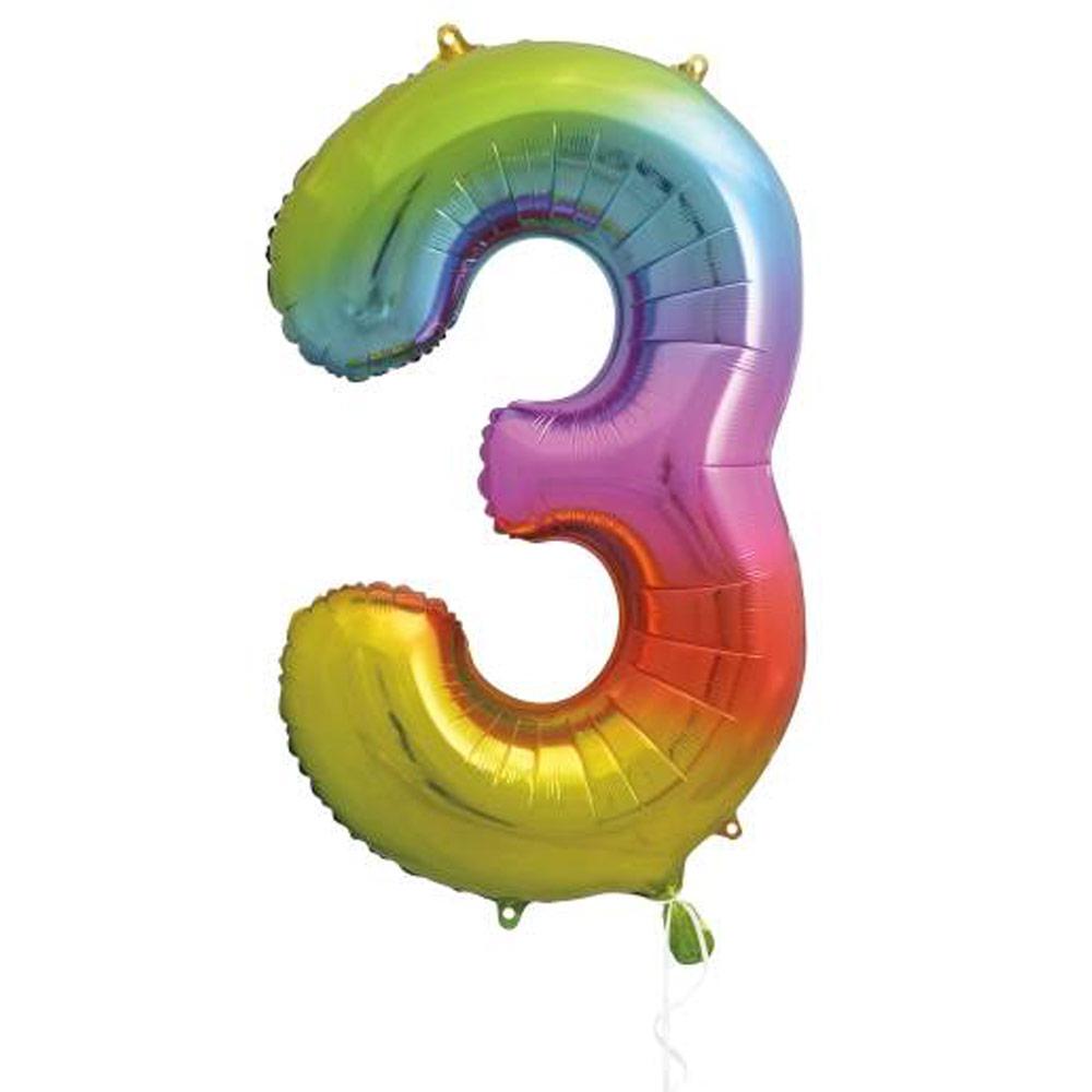 Click to view product details and reviews for Supershape Rainbow 34 Helium Balloon Number 3.