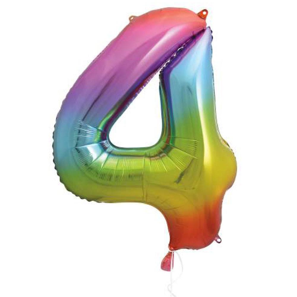 Click to view product details and reviews for Supershape Rainbow 34 Helium Balloon Number 4.