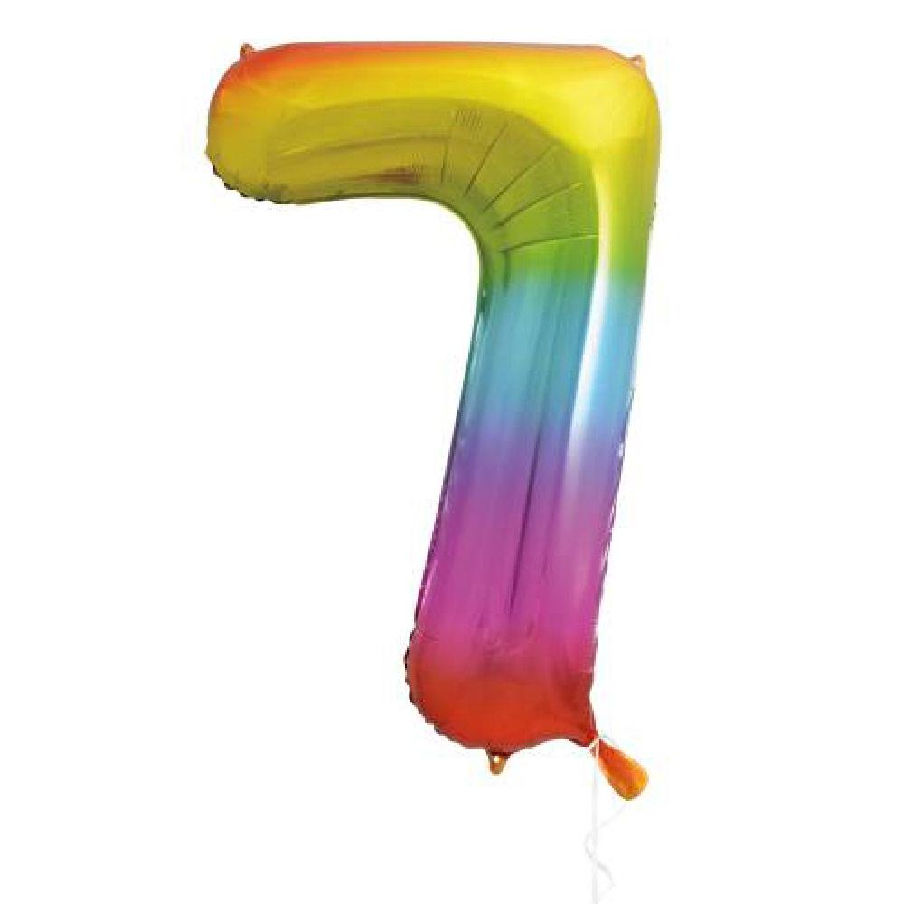 Click to view product details and reviews for Supershape Rainbow 34 Helium Balloon Number 7.