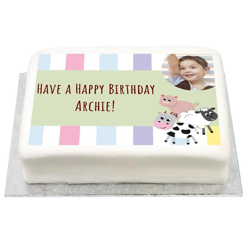 Click to view product details and reviews for Personalised Photo Cake Farm Yard.