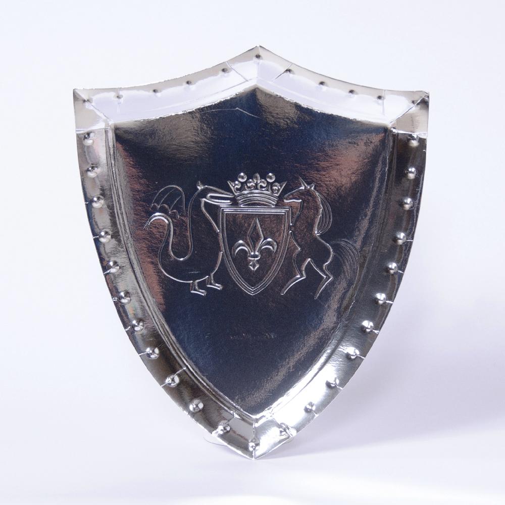 Click to view product details and reviews for Dragon Knight Party Silver Shield Party Plates X8.