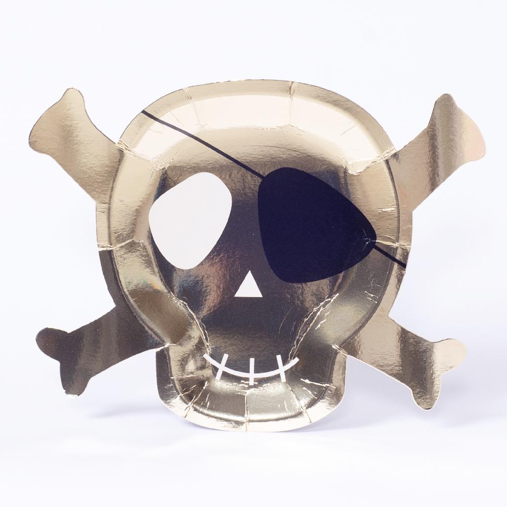 Pirates Bounty Skull Crossbone Party Plates X8