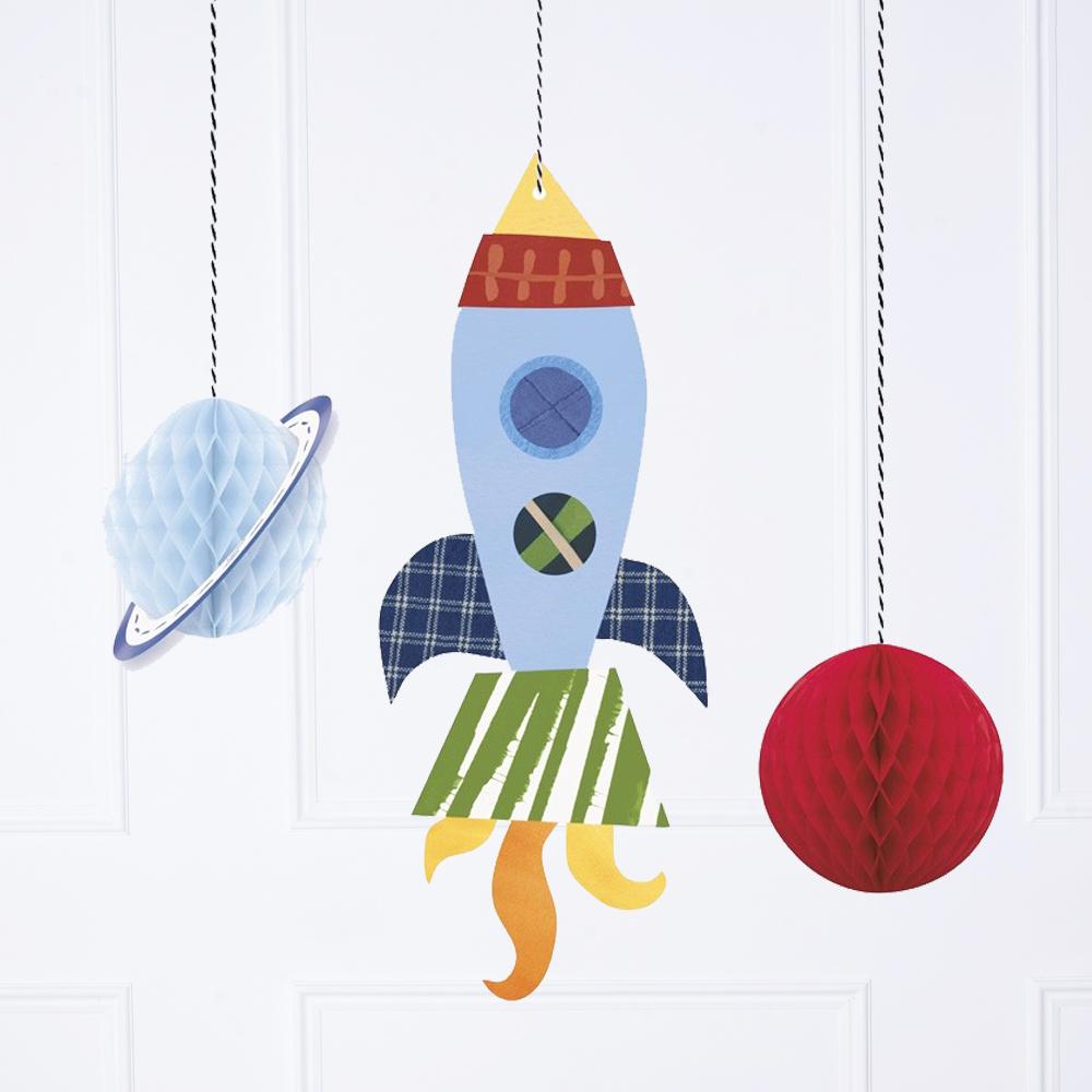 Outer Space Hanging Decorations X3