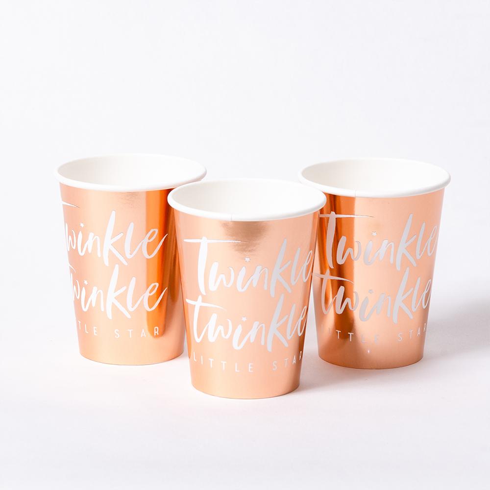 Click to view product details and reviews for Twinkle Twinkle Rose Gold Baby Shower Party Cups X8.
