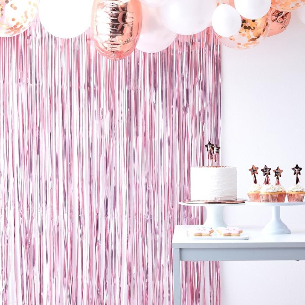 Click to view product details and reviews for Fringe Backdrop Pale Pink.